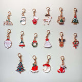 christmas gold tone metal planner clip charm charms clips stitch marker markers uk cute gift gifts handmade tree festive santa bell snowman deer rudolph