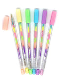 rainbow gel pen pens multicoloured ink fineline pastel colours uk cute kawaii pens stationery rainbow colours ink highlighter