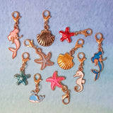 ocean sea seashore planner clip clips charm charms handmade gift mermaid shell shells mermaids seahorse urchin starfish whale uk gifts