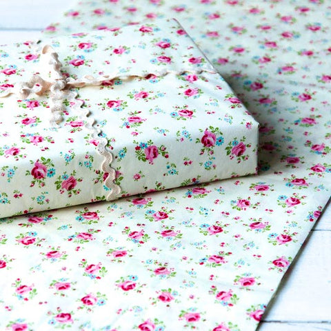 rose sprig patterned pretty tissue paper 10 sheets uk cute kawaii packaging supplies wrapping pink roses floral flowers