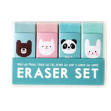 cute rex london ereaser set or individual kawaii animal rubber bear bunny cat and panda erasers 