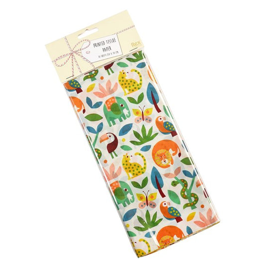 tropical jungle animals animal and plants rex london wild wonders tissue paper pack of 10 large sheets uk cute kawaii packaging paper wrapping wrap elephant toucan green orange