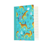 cheetah bright turquoise teal yellow orange notebook note book a6 small size lined pages uk cute kawaii stationery rex london animals wild animal cheetah