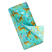 wild animal cheetah cheetahs tropical jungle turquoise bright   tissue paper papers wrap wrapping sheets 2 sheets pack rex london  yellow uk cute kawaii packaging supplies wrapping packing