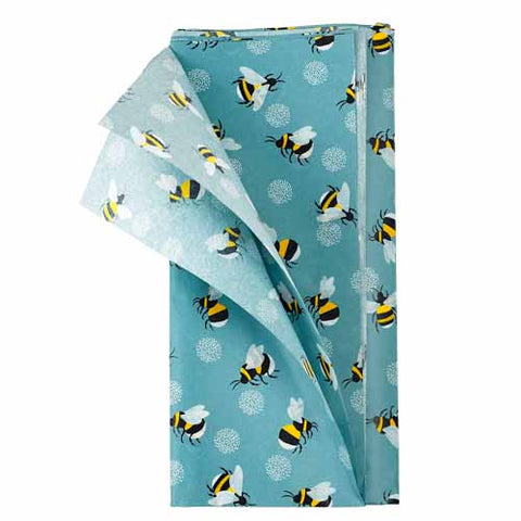 rex london  tissue paper small pack of 2 sheets taster bundle pale blue light turquoise gift wrap wrapping uk packaging supplies bee bees bumble bumblebee bumblebees uk 
