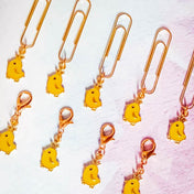 gold chick chicks planner charm paper clip clips stitch marker easter spring chute kawaii planning supplies gift gifts yellow golden handmade hand made