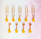 gold chick chicks planner charm paper clip clips stitch marker easter spring chute kawaii planning supplies gift gifts yellow golden