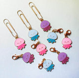 cute jellyfish jelly fish ocean sea creature planner clip charm paper clips uk kawaii stationery planning gift gifts handmade hand made turquoise pink purple gold tone metal
