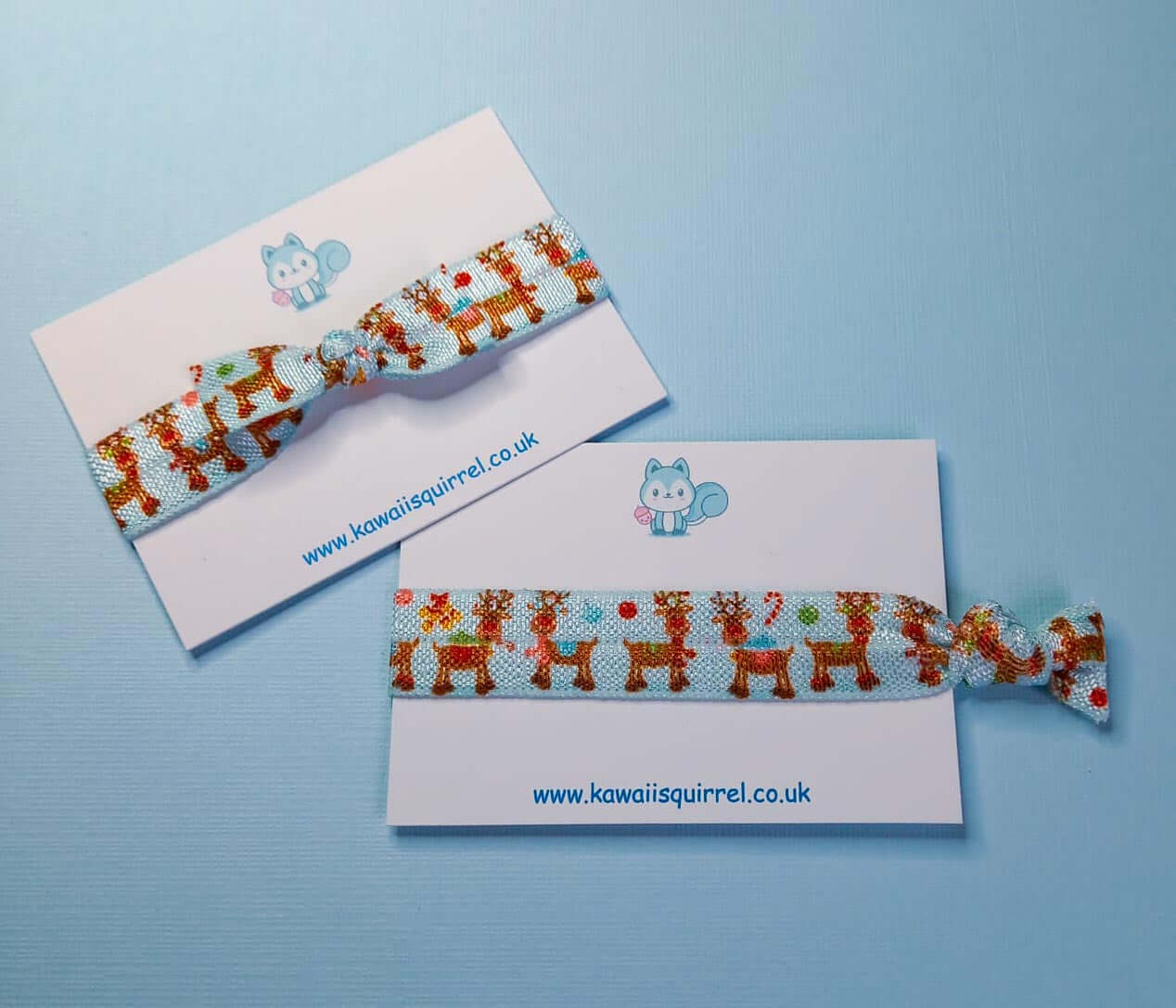 Just 50p! Blue & Turquoise Hair Ties Single Bow or End Tied #H12