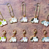 enamel cat cats kitten kitty planner charm charms paper clip clips uk gift gifts cute kawaii green pink purple black blue pretty planning accessory gold tone metal handmade hand made stitch marker markers white kitten