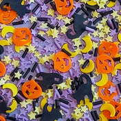 halloween spooky polymer clay sprinkle sprinkles slice slices mixed bags pumpkin pumpkins black cat cats purple star stars hundreds and thousands moon moons crescent yellow orange purple lilac uk cute kawaii craft supplies