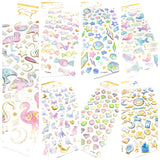 puffy crystal gold foiled sticker packs kawaii stickers planner