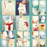 ghost mini lomo cards postcards card ghosts kawaii packs of 4 cute small postcard stationery uk