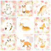 cherry blossom spring kawaii animal postcard individual postcards deer fox cat dog rabbit fish uk cute kawaii stationery bundle bundles post card