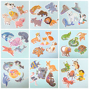 large holo holographic laser animal sticker stickers cute kawaii pack uk stationery laptop  ocean creatures big shiny elephant panda pets shark whale fish insects bee lion tiger frog bird