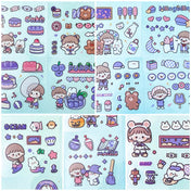LILAC Kawaii Square Packs of Clear Plastic Decorative Stickers -5 options
