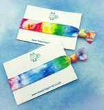 rainbow tie dye elastic hair bands ties accessory uk cute kawaii bright girl girls adult bows bow elastics hand made