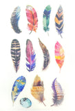 bright feather feathers bird egg eggs translucent washi paper sticker stickers sheets pack 6 kawaii cute uk stationery gifts birds tracing paper matte