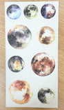 planet planets space galaxy theme sticker stickers sheet sheets translucent washi paper large blue purple pink brown ombre stars uk cute kawaii stationery planner addict pack 3