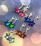 pretty glass star fish starfish planner clip charm charms uk cute kawaii planning stitch markers sparkly rainbow colours gift gifts silver tone metal