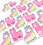 pastel rainbow and pink llama llamas alpaca alpacas resin resins flatback flat back fb fbs embellishment cute kawaii craft supplies planar