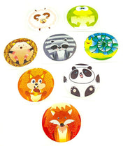 cute animals 25mm round kids kid sticker stickers packaging uk fun stationery snail fox fox hedgehog panda sheep lamb frog raccoon kawaii