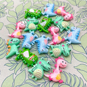 uk cute kawaii dino dinosaur resin flatback flat back fb fbs funny pastel green blue pink dinos embellishments craft supplies