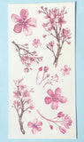 japanese cherry blossom floral flower flowers sticker stickers sheets pack 3 translucent washi paper pretty cute kawaii stationery uk spring blossoms sakura