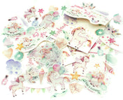 pastel magical unicorn translucent sticker flakes flake pack of 40 stickers kawaii unicorns cute