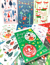 christmas postcards scandi bauble decorations cute kawaii festive postcard uk stationery store scandinavian retro