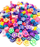 polymer clay fimo flower flowers bead beads set of 10 pretty cute kawaii craft supplies uk floral 5 petals