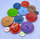 very large big huge enamel enamelled coconut wood wooden button buttons extra special uk cute kawaii craft supplies glossy red blue turquoise green purple 30mm 40mm