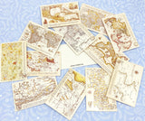 vintage map sepia retro antique maps plans world countries lomo mini postcard postcards uk cute kawaii set bundle stationery ephemera