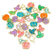 halloween resin metal gold tone charm charms cute kawaii ghost ghosts witches witch hat pumpkin pumpkins uk craft supplies