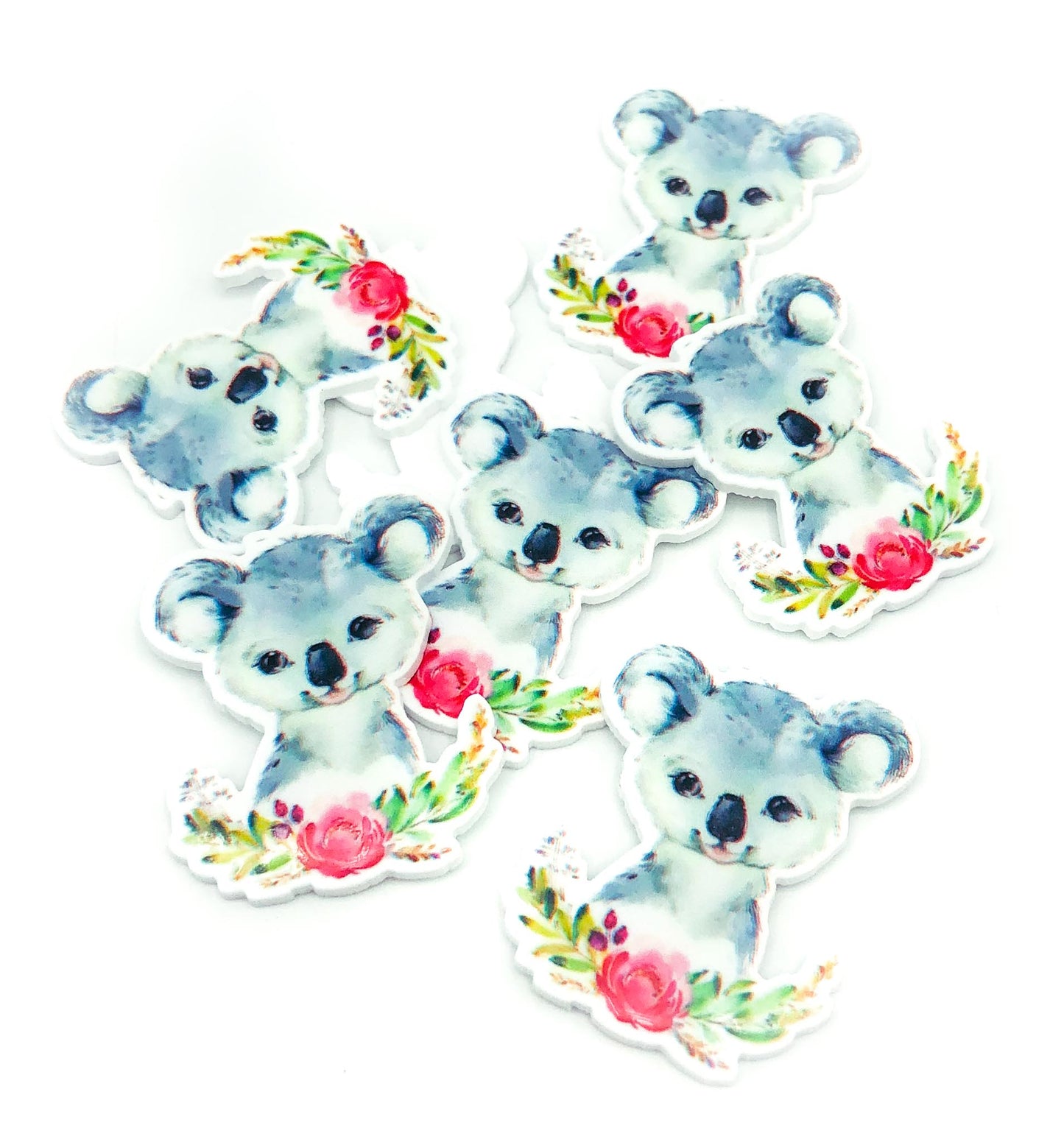 floral koala koalas acrylic flatback flat back fb fbs planar resin resin cute kawaii craft supplies uk crafting