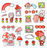 HALF PRICE RED Kawaii Square Packs of Clear Plastic Decorative Stickers