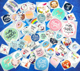 lucky dip packaging sticker stickers label labels 25mm 30mm 35mm cute kawaii stationery taster bundle bundles thank you happy mail pretty things inside 