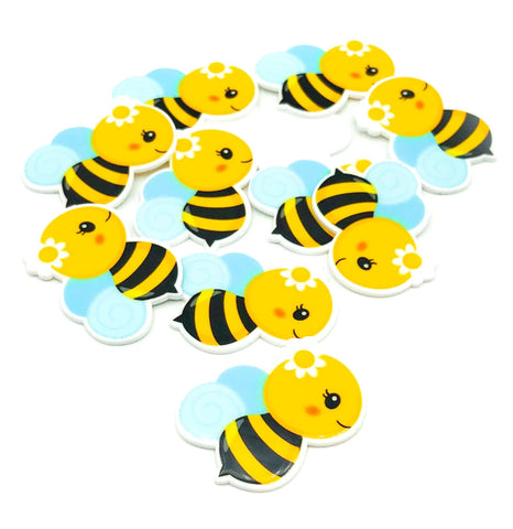 bee bees bumblebee honey acrylic planar flat back fb resin resins uk craft supplies daisy yellow blue wings
