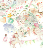 unicorn sticker flakes tracing paper style ice cream donut heart star perfume bottle pack of 40 stickers unicorns kawaii