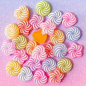 swirly boiled sweet resin resins sweets flat back flatback embellishment sugar star round circle heart hearts stars pink green yellow lilac blue uk craft supplies fbs candy
