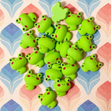 little happy cute kawaii green frog flatback flat back fb fbs embellishment resin resins decoden craft supplies uk kawaii smiling frogs mini