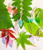 glass leaf leaves beautiful planner charm clip clips paper accessories uk kawaii autumn pretty silver tone metal charms