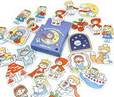 fairytale fairy story tale tales stickers sticker flakes pack of 46 uk cute kawaii alice red riding hood stationery