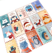 christmas festive lomo card packs small postcards cute kawaii animals cat fox deer bear uk stationery bundle