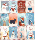 christmas festive lomo card packs small postcards cute kawaii animals cat fox deer bear uk stationery bundle