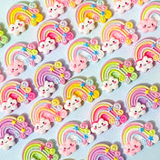 uk cute kawaii craft supplies pretty rainbow rainbows cloud clouds fb fbs flat back flatback embellishment resins pink white swirl pastel colours
