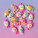 sweet sweets resin candy boiled candies resins flatback flat back fb fbs polka dot colourful spot spotted spots uk cute kawaii craft supplies pink yellow blue white