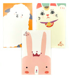 mini kawaii lomo cards lucky cat cats bunny rabbit sheep lamb cute stationery