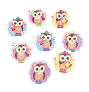 cute owl owls packaging sticker stickers round 25mm small uk cute kawaii bird stationery supplies star stars