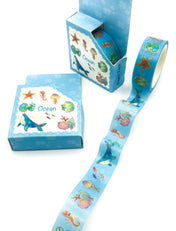 Ocean Animals Blue Washi Tape Boxed 5m
